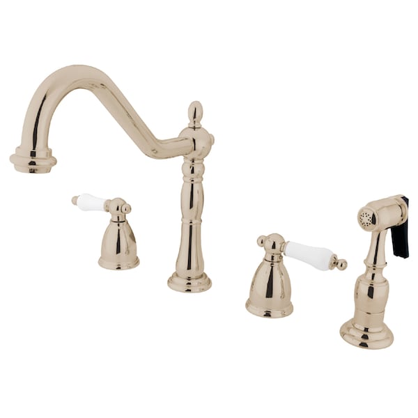 Widespread Kitchen Faucet, Polished Nickel